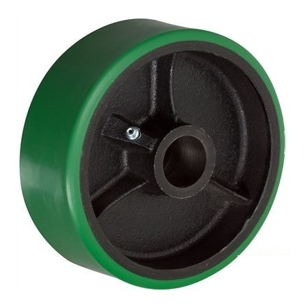 Casterhq 8"x2" Green Polyurethane ON CAST Iron CORE, 1,400 LBS Cap, Replace CB-PCI82